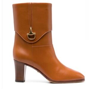 Gucci horsebit Brown Leather Heeled Boots (original) and brand new
